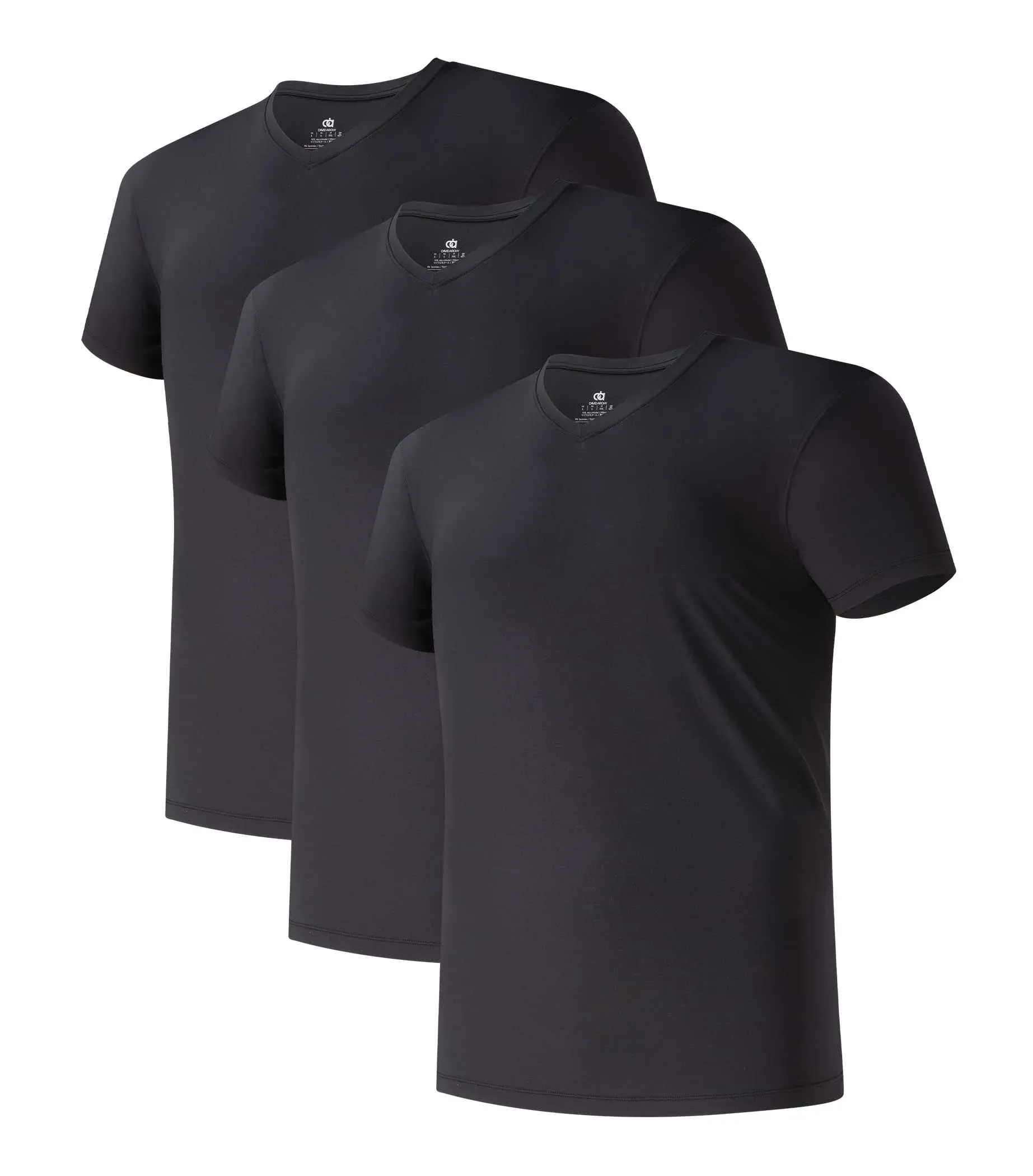 DAVID ARCHY Men's Undershirts Micro Modal Ultra Soft T-Shirts Stretch Moisture-Wicking V-Neck Tees for Men's