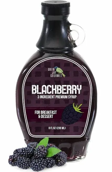 Green Jay Gourmet Blackberry Syrup 3 Ingredient Natural Premium Breakfast Syrup