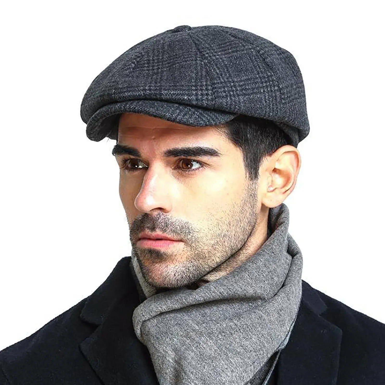 Mens Beret Men's Cotton Flat Ivy Gatsby Newsboy Driving Hat Cap Tweed Derby Hat Cabbie Hats