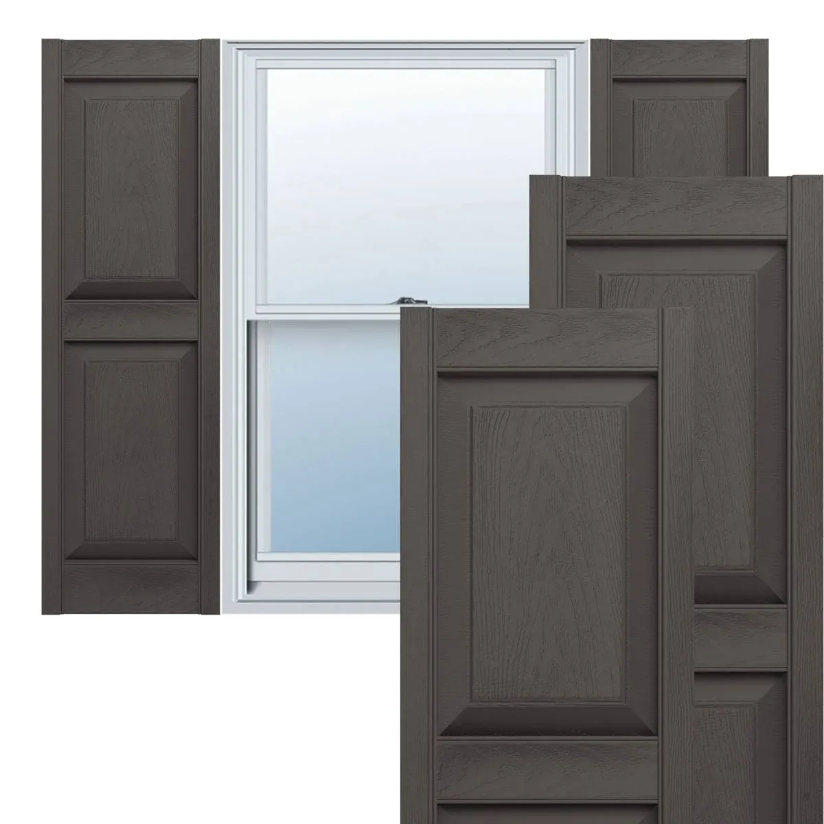 Ekena Millwork LP2S14X07100MS 14 3/4"W x 71"H Lifetime Vinyl, Standard Two Equal ...