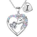 Unicorns Gifts for Girls Kids, Heart Necklace | Unicorn Necklaces for Girls