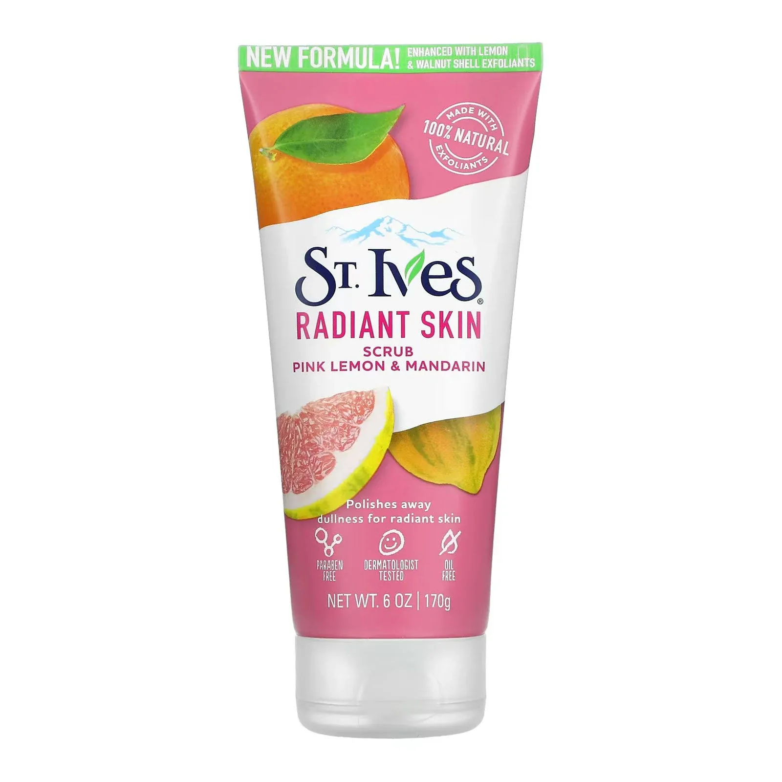 St. Ives Radiant Skin Face Scrub For Dull Skin Pink Lemon and Mandarin 6 oz