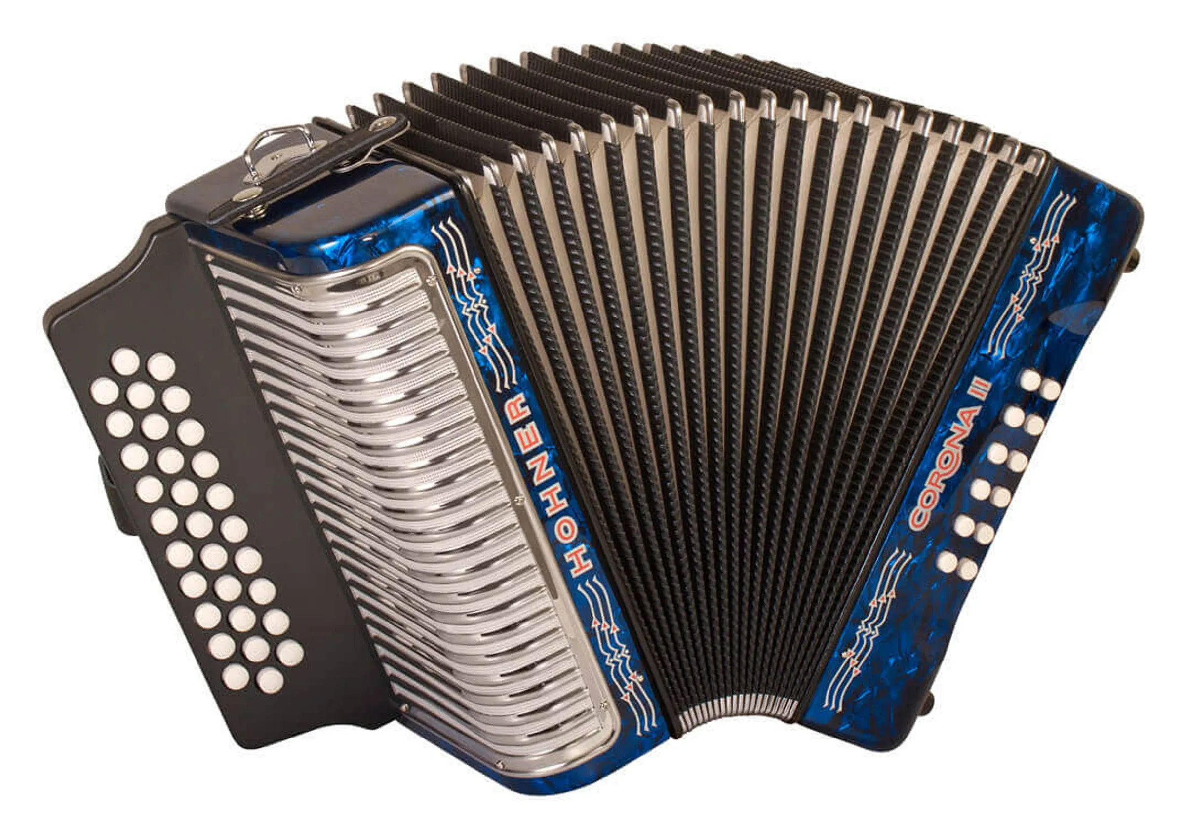 Hohner Corona II Diatonic Accordion in GCF - Pearl Dark Blue (3500GBL)