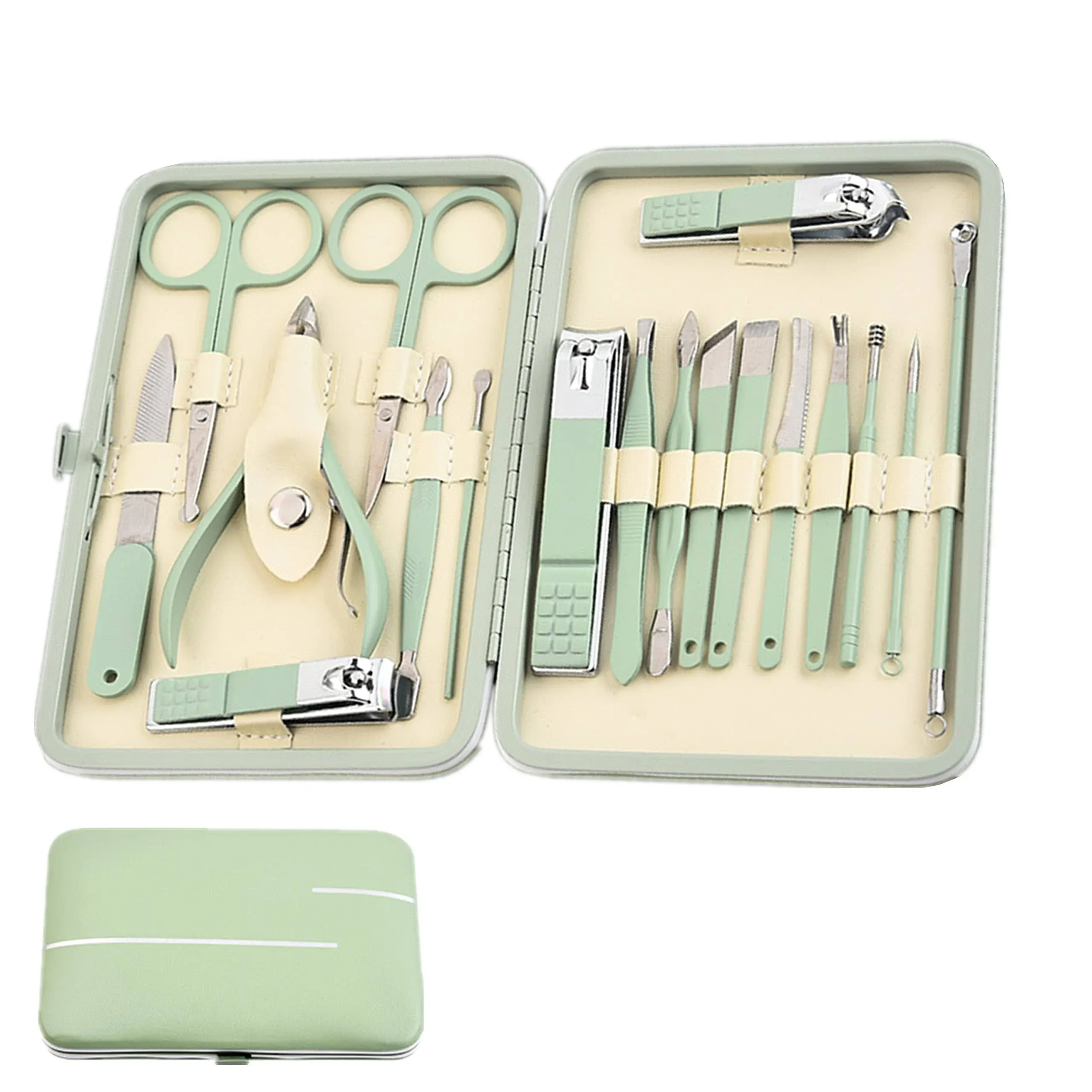 18 in 1 Finger Nail Grooming Kit with Leather Travel Case