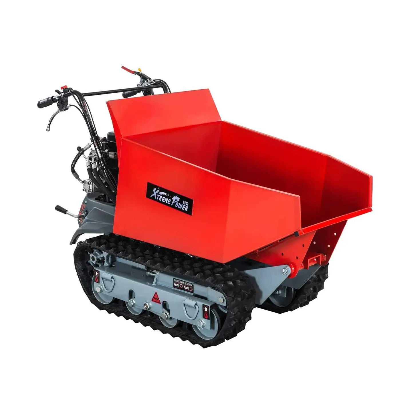 XtremepowerUS 6.5HP All Terrain Wheelbarrow Barrow Hydraulic Assist Track Wheel