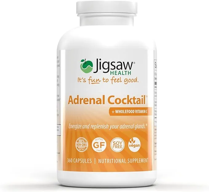 Jigsaw Health Adrenal Cocktail with Whole-Food Vitamin C, 360 Capsules