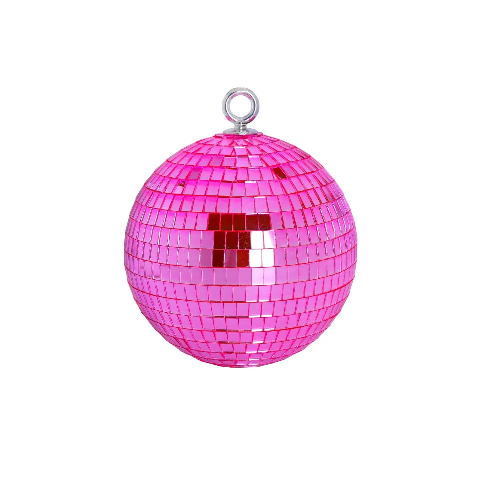 Pink Mirror Disco Ball 6 Inch Small Reflects Light Mirror Ball Hanging Rings NEW