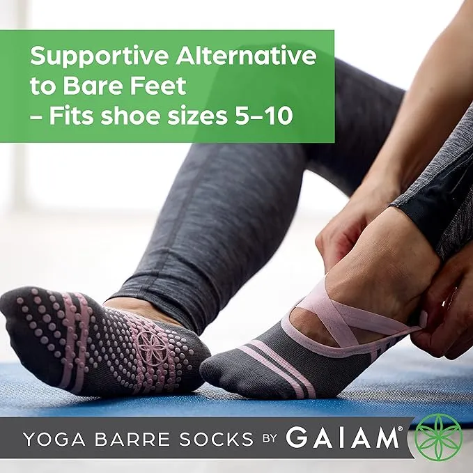 Gaiam Grippy Yoga-Barre Socks - 2 Pack