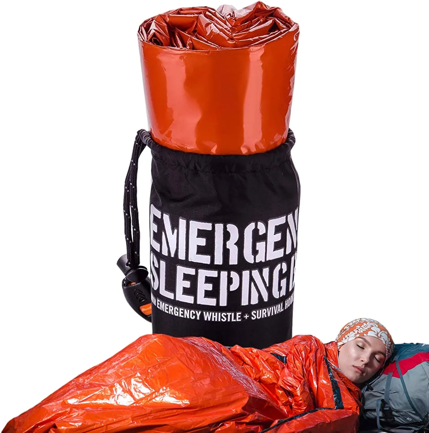 Emergency Portable Sleeping Bag Reflective Bivy Sack Mylar Thermal Survival Bag ...