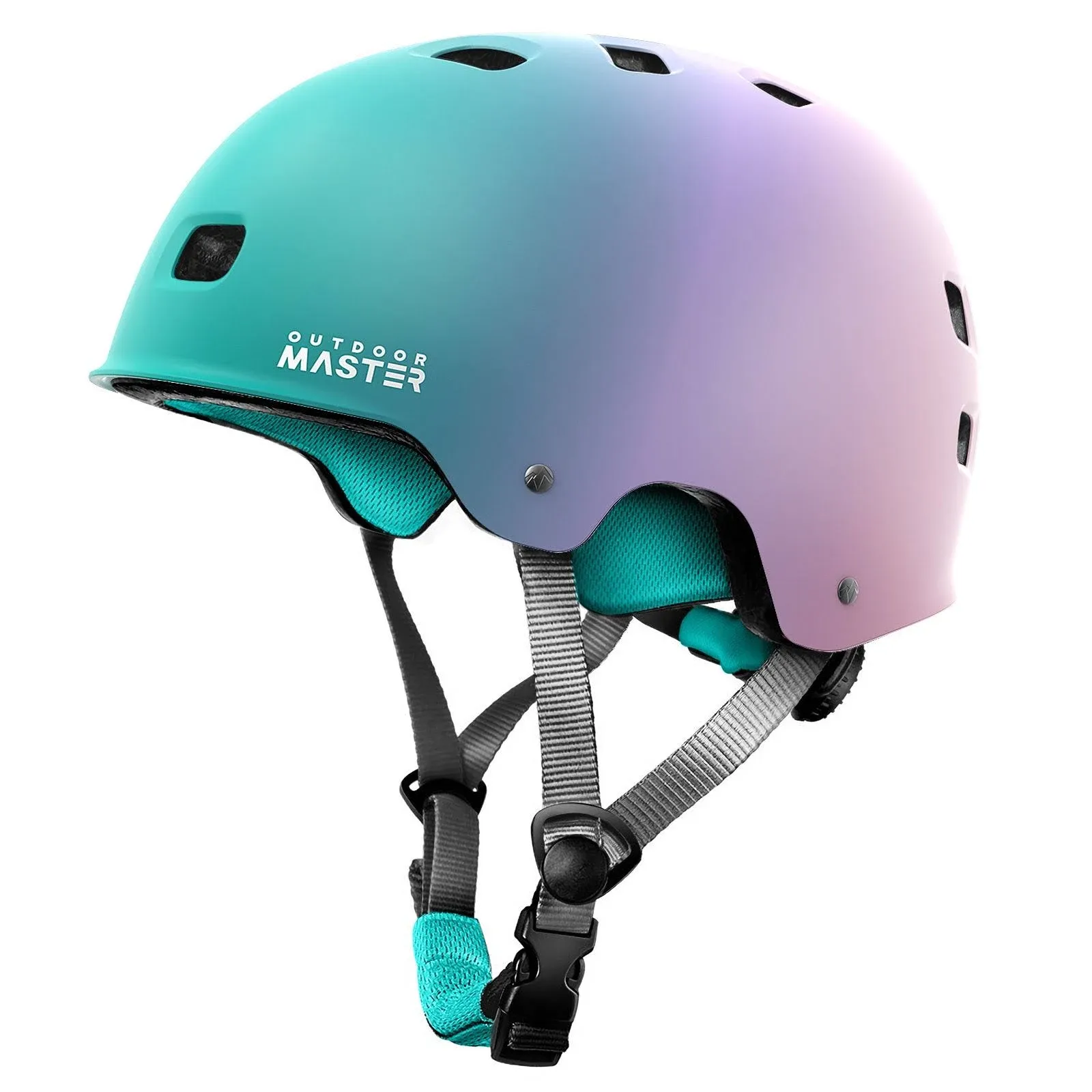 OutdoorMaster Skateboard Cycling Helmet - Two Removable Liners Ventilation Multi-Sport Scooter Roller Skate Inline Skating Rollerblading for Kids, Youth & Adults