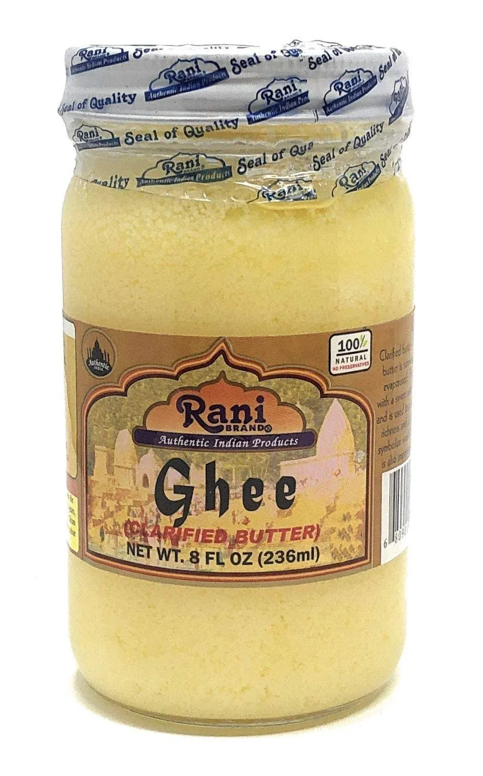 Rani Ghee Pure & Natural from Grass Fed Cows (Clarified Butter) 8oz (227g) ~ Glass Jar | Paleo Friendly | Keto Friendly