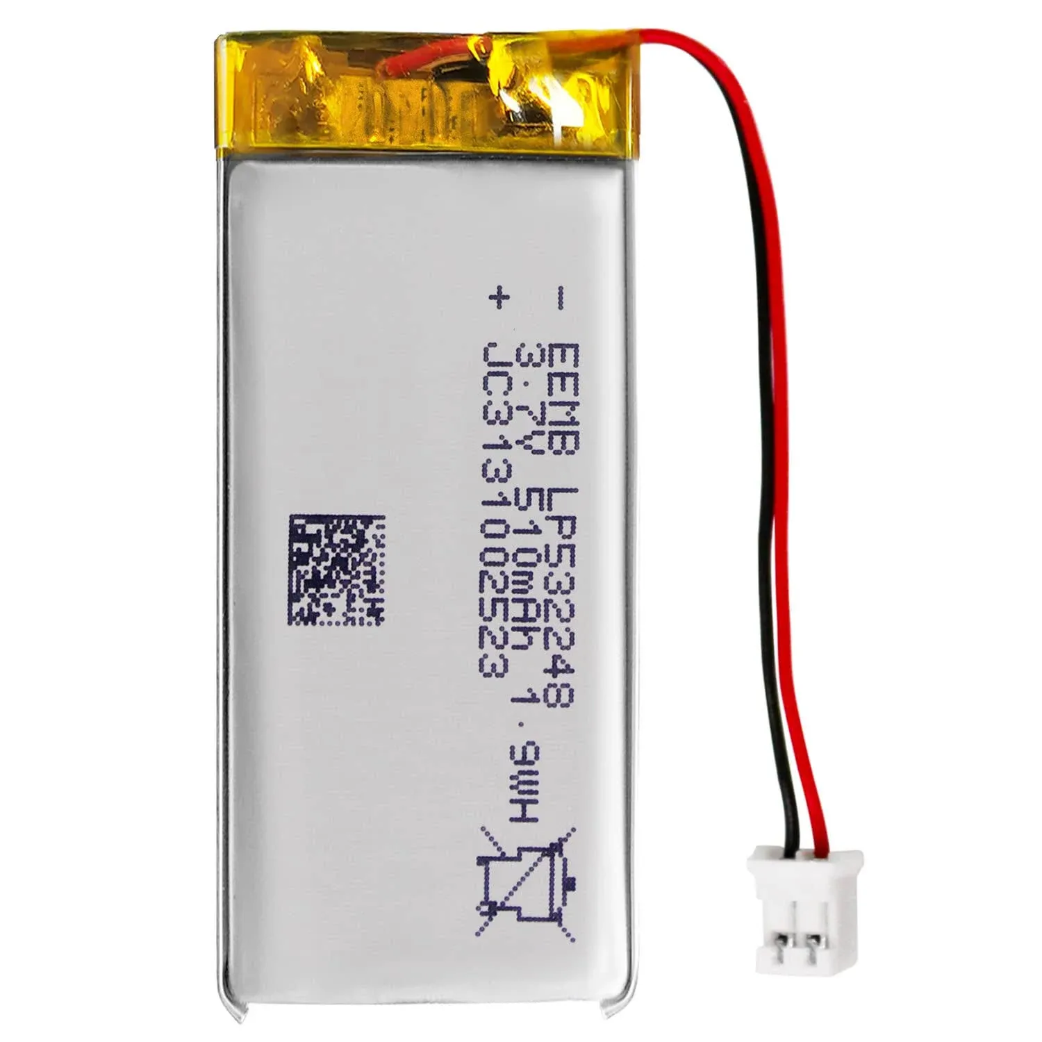 EEMB Lithium Polymer Battery 3.7V 510mAh 532248 LiPo Rechargeable Battery Pack ...