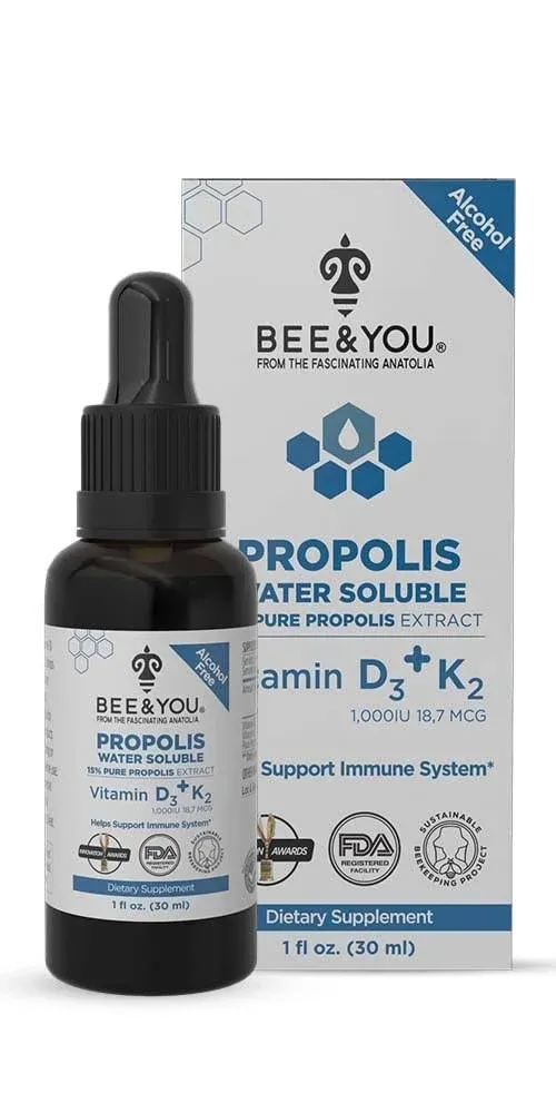 Bee & You, Propolis Water Soluble Vit D3 & K2, 1 Oz