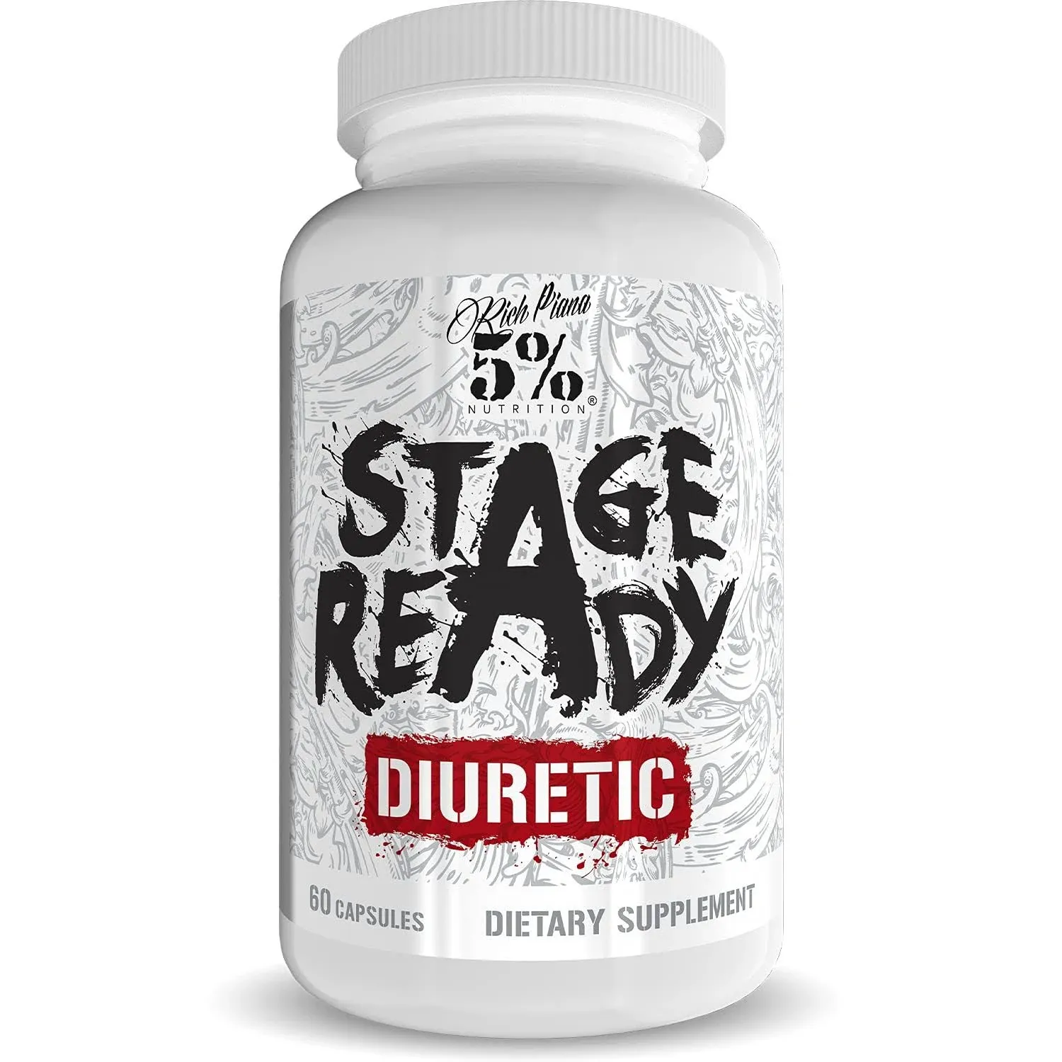 5% Nutrition Stage Ready Diuretic | Extra Strength Competition Diuretic | Fast Acting Weight Cut, Water Retention & Bloat Relief | Natural Formula w/Dandelion Root, Shavegrass, Uva Ursi (60 Pills)