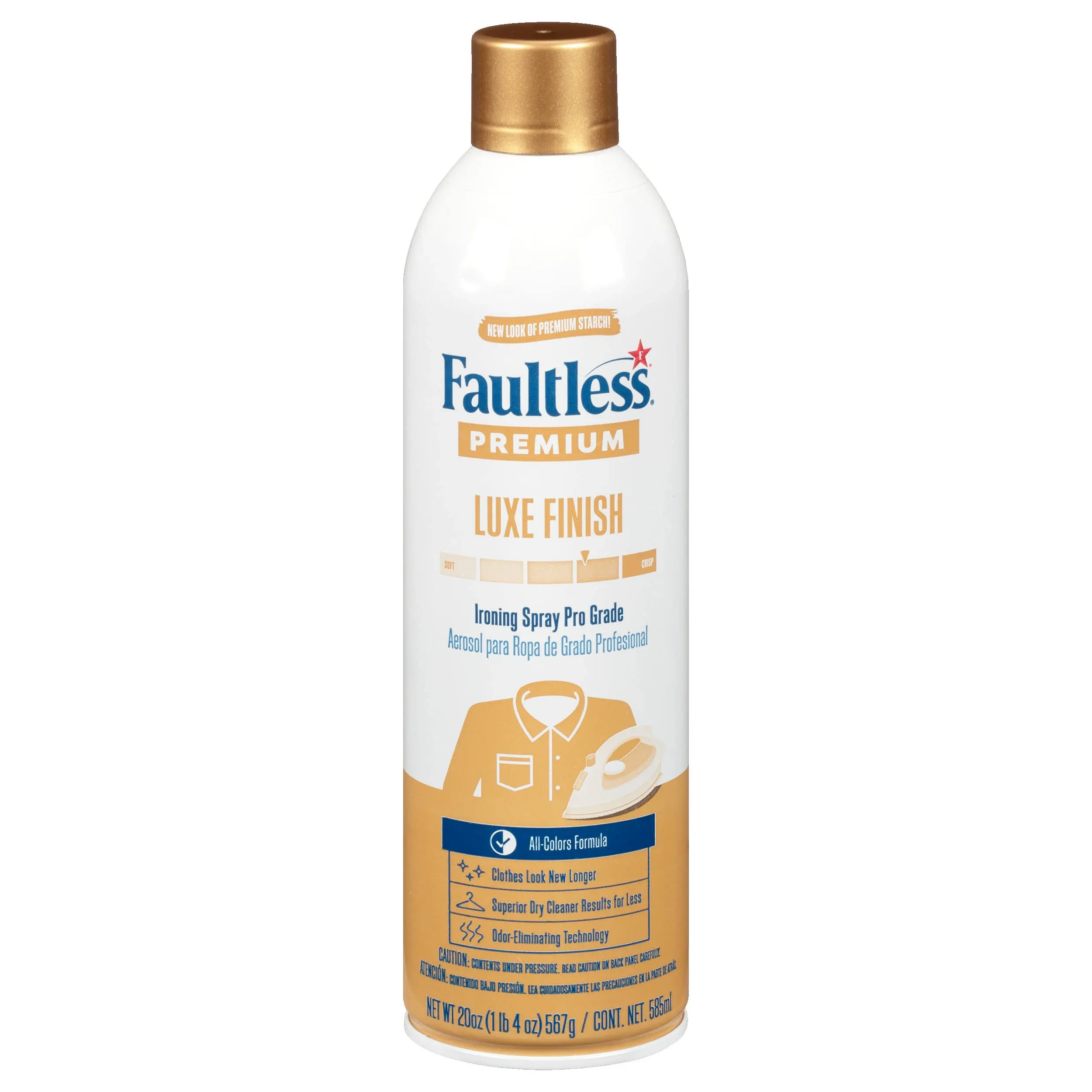 Faultless Premium Luxe Finish Ironing Spray Pro Grade, 20 oz Can