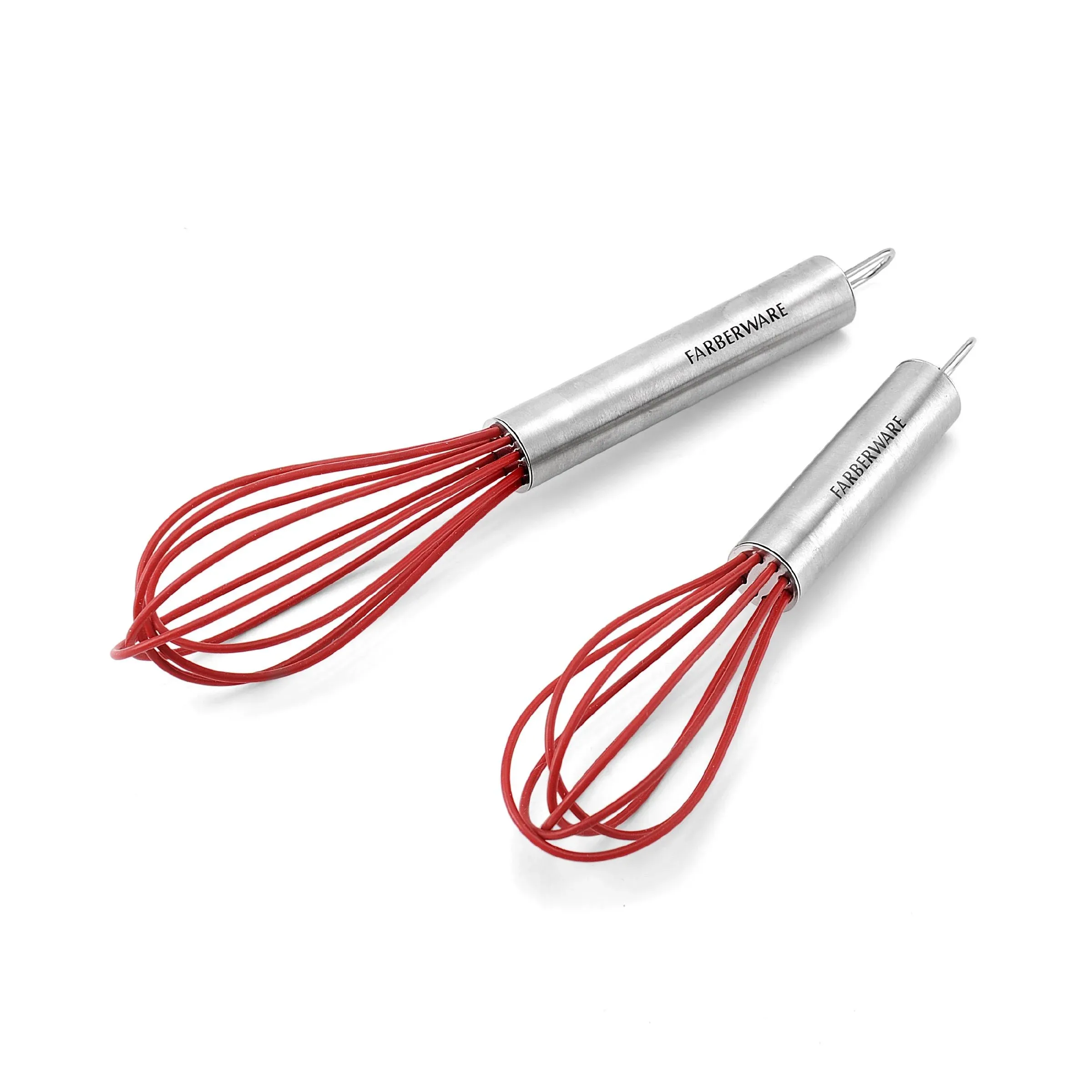 Farberware Professional Silicone Mini Whisks, Set of 2 - Red