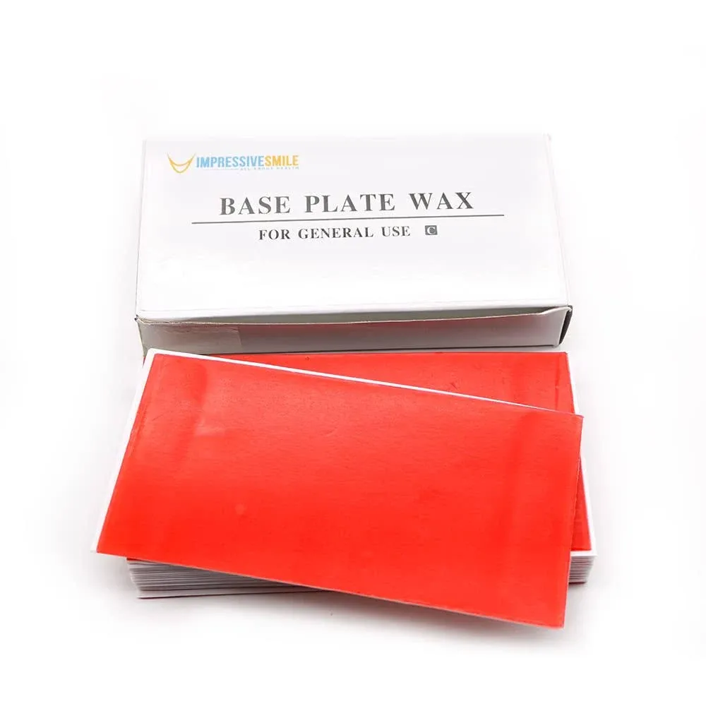 Dental Base Plate Wax 18 PCS, Denture Red Utility Bite Casting Sheets for Ort...