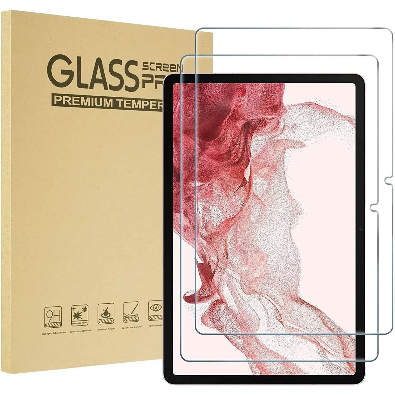 ProCase 2 Pack Screen Protector for Galaxy Tab S10 2024/ Tab S9 FE 10.9"/ S9 2023/ Tab S8 2022/ Tab S7 2020 11", Hardness Tempered Glass Screen Film Guard for Galaxy Tablet SM-X720/X510/X710/X700/T870