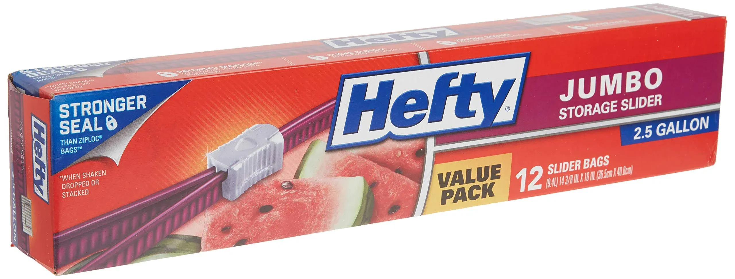 Hefty Slider 2.5 Gallon Jumbo Storage Bags