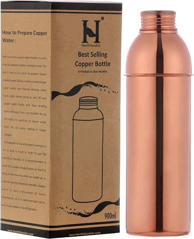 Healthgoodsin - Traveller's Copper Water Bottle for Ayurvedic Health Benefits ...