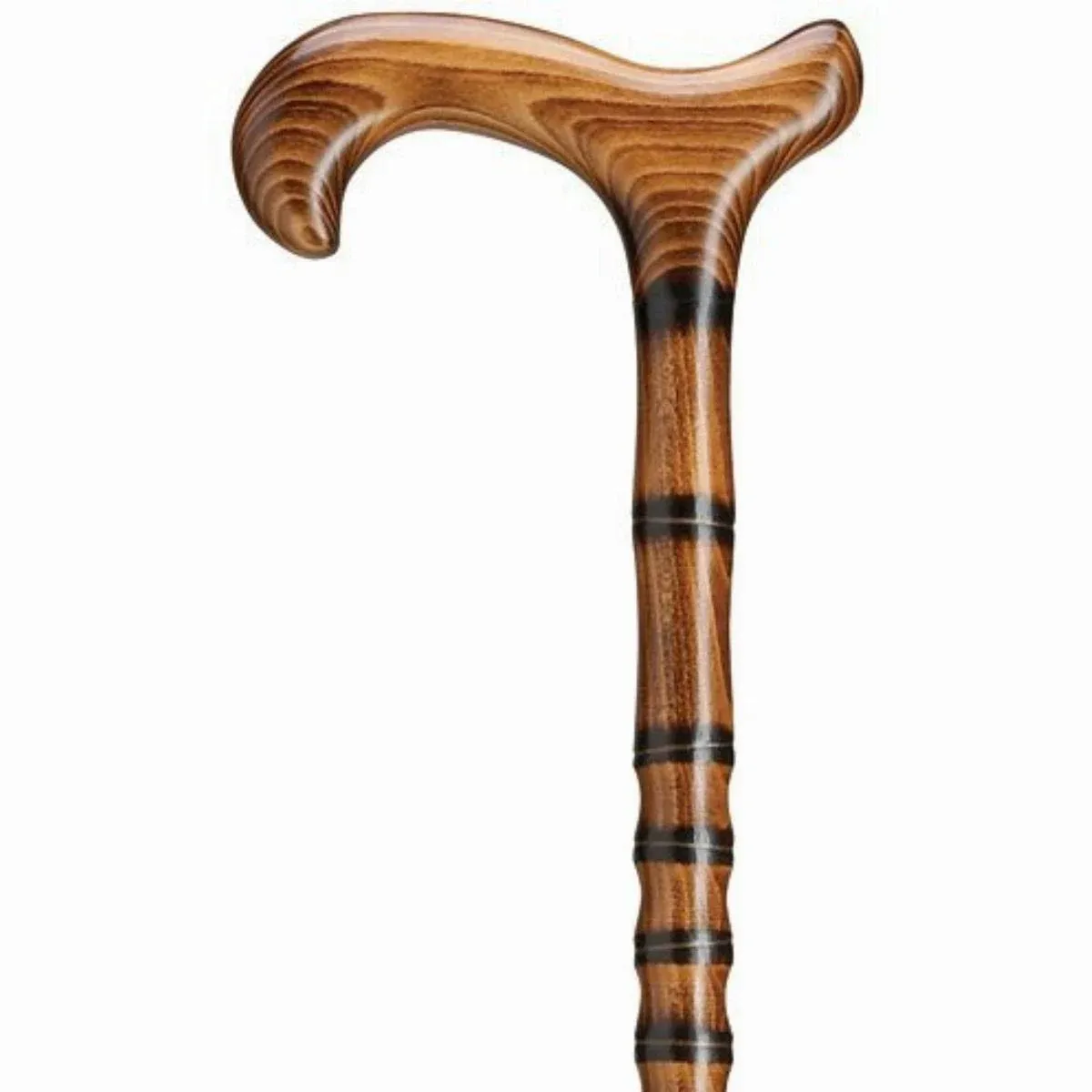 Unisex Derby Cane Carved &amp; Scorched Bamboo Steps Jambis -Affordable Gift! Item #