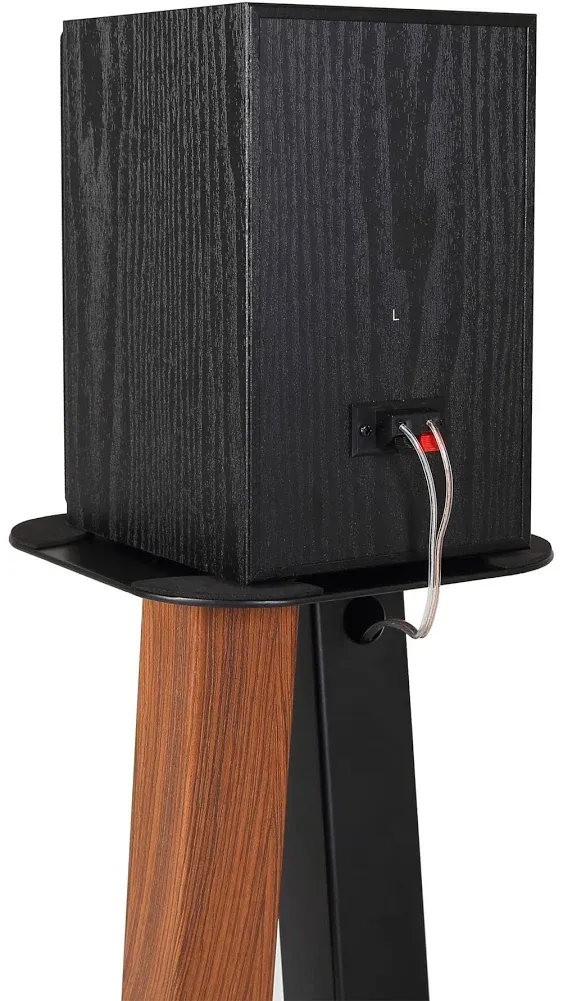 EXIMUS One Pair Fixed Height Universal Speaker Floor Stands - Cedar Black - 600 Series