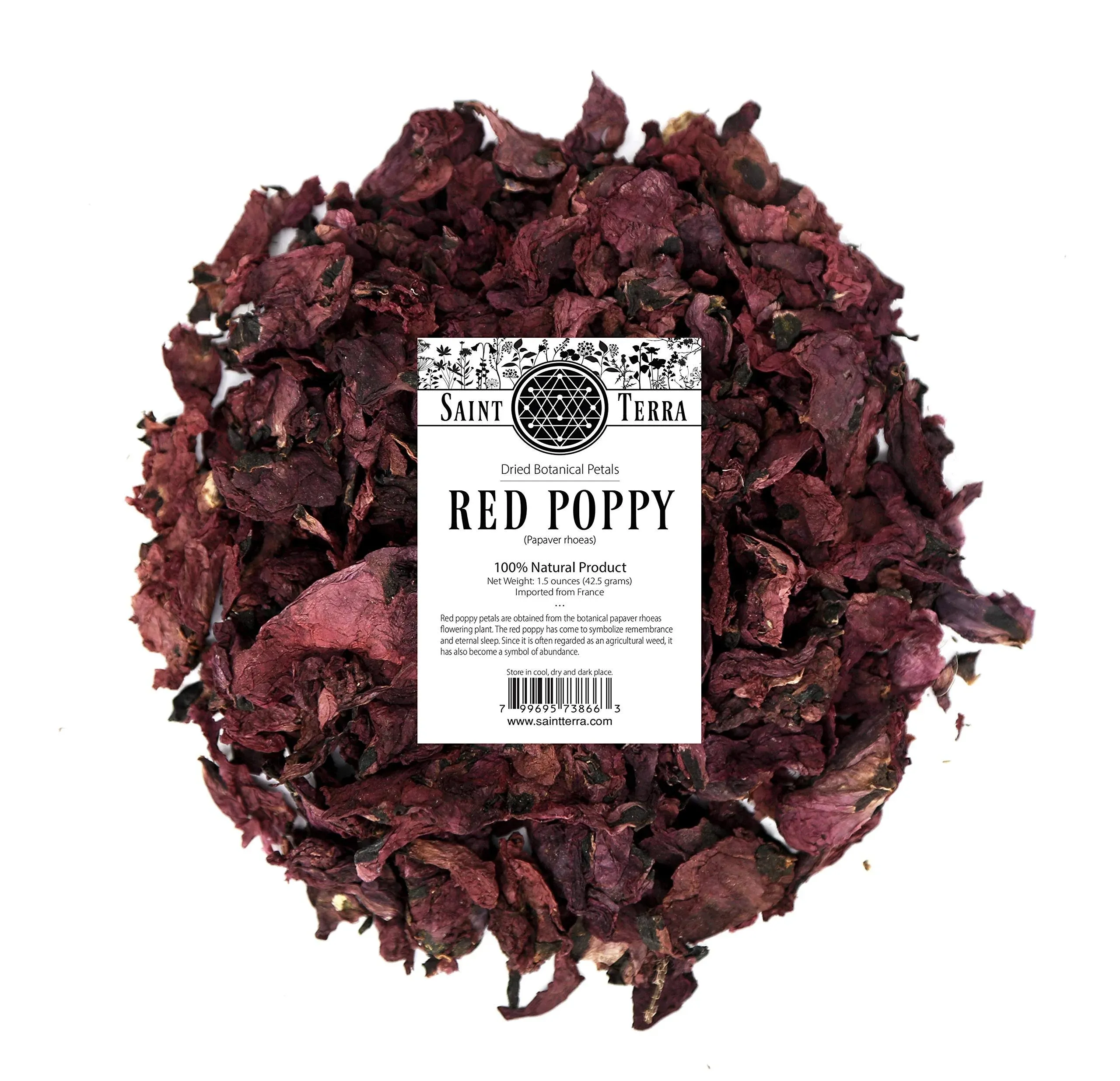 Saint Terra Dried Red Poppy Petals, 1.5 Ounces