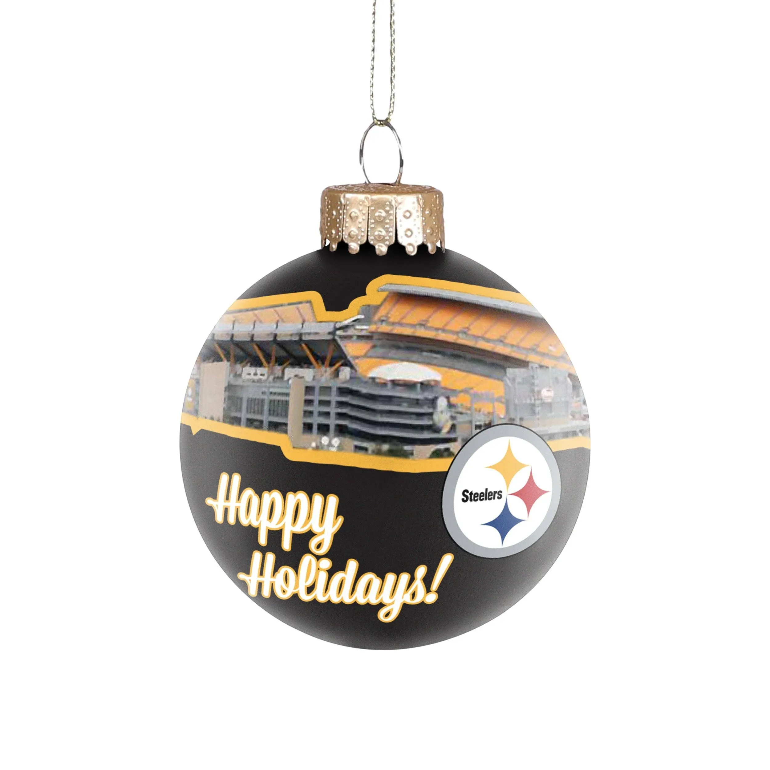 Pittsburgh Steelers NFL Stadium Print Glass Ball Ornament