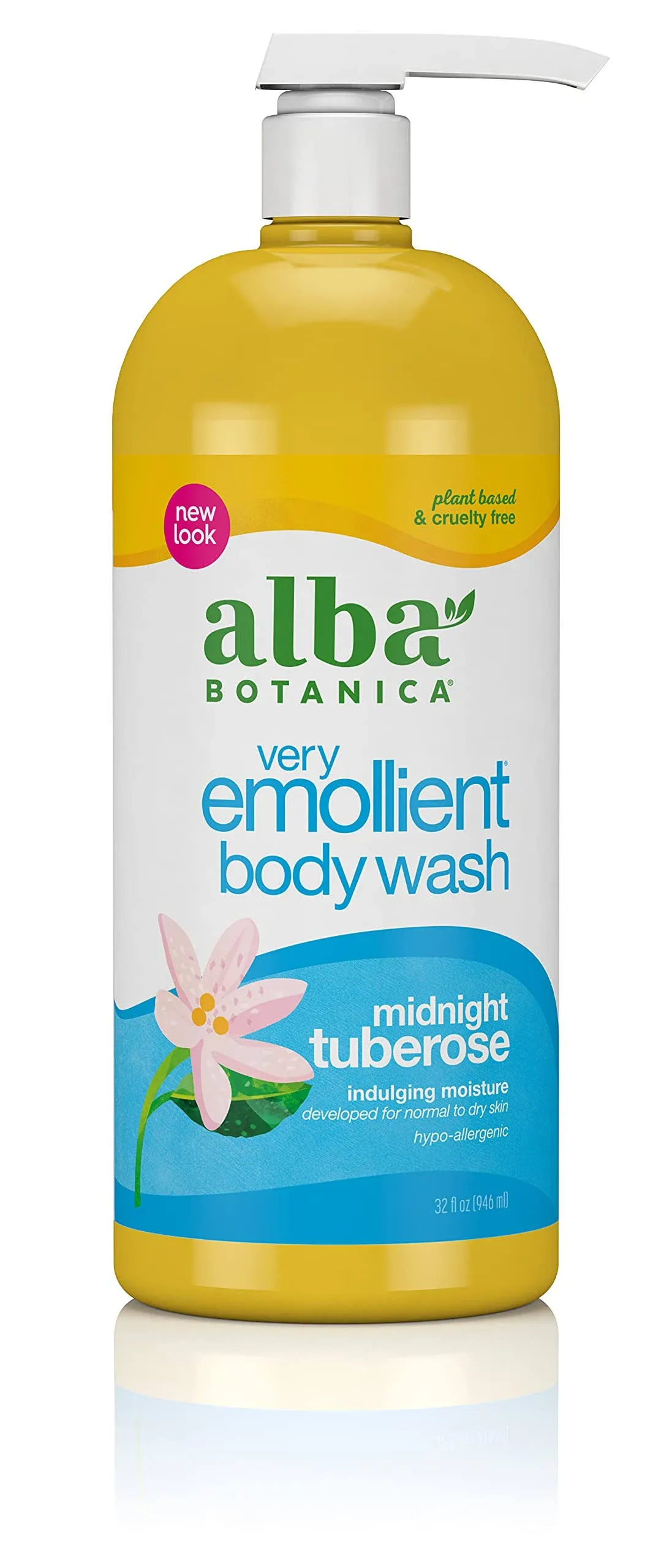 Alba Botanica Very Emollient Bath And Shower Gel Midnight Tuberose, 32 Oz