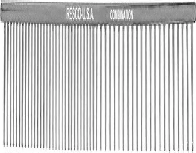 Resco US-Made Combination Comb for Dogs and Cats, Chrome