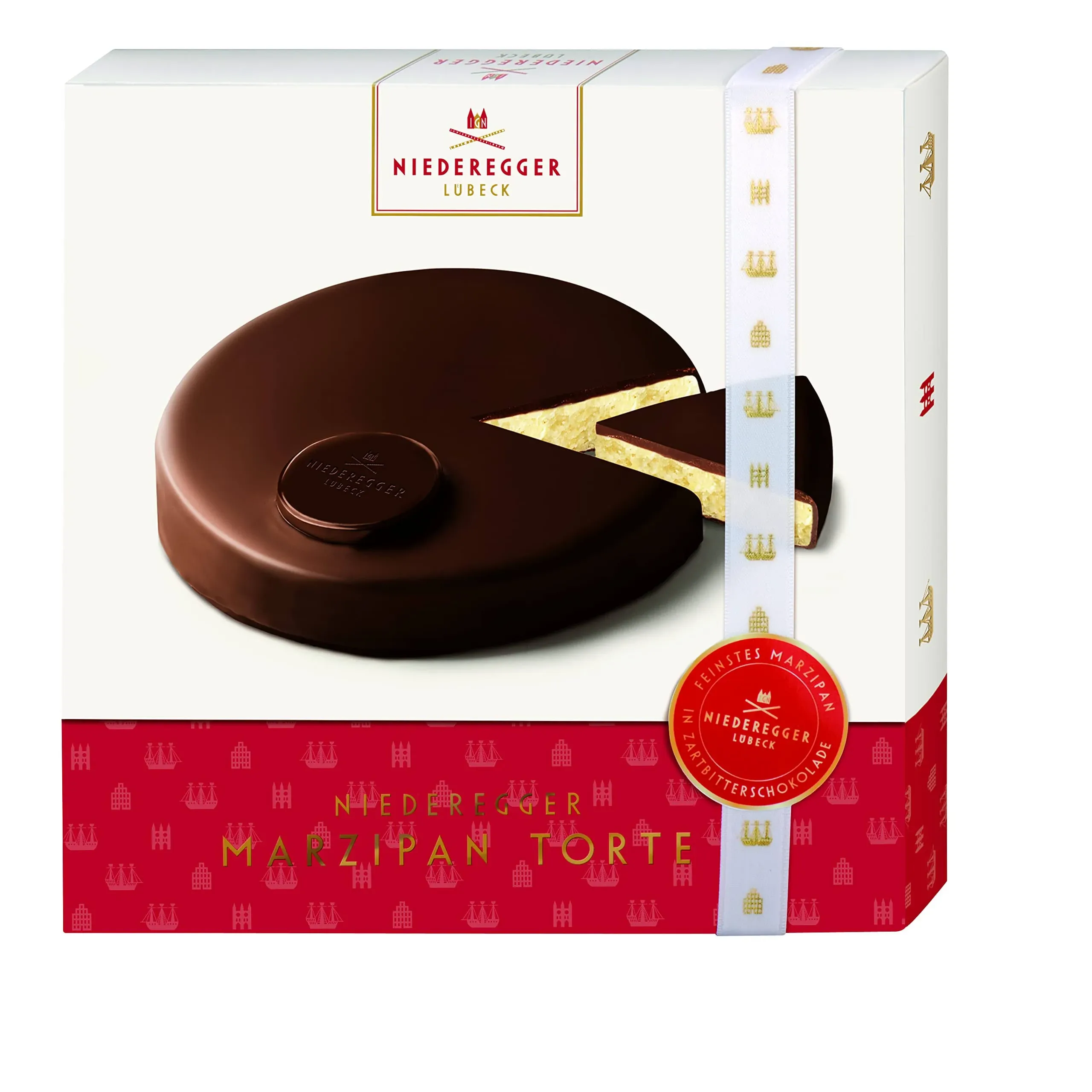 Niederegger Marzipan Cake Covered with Dark Chocolate - 185g /6.5oz. | Popular Marzipan Cake | Gourmet, Luxurious, Artisanal | Kosher.