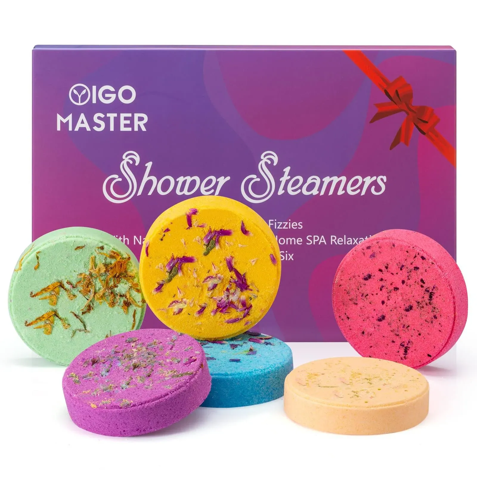 "Shower Steamers Shower Bombs Aromatherapy Set of 6, SPA Gifts Stress Relief and Anxiety Relief Items with Essential Oils. Perfect Gifts for Birthday, Mother's Day, Valentine's Day, Easter Day"