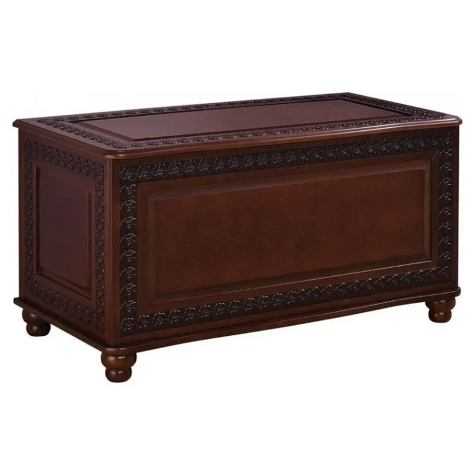 Bowery Hill Traditional Wood Cedar Blanket Chest in Deep Tobacco - Traditional - Accent And Storage Benches - by Homesquare | Houzz