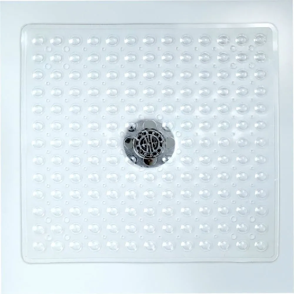 SlipX Solutions Deluxe Square Shower Mat - Clear 21" x 21"