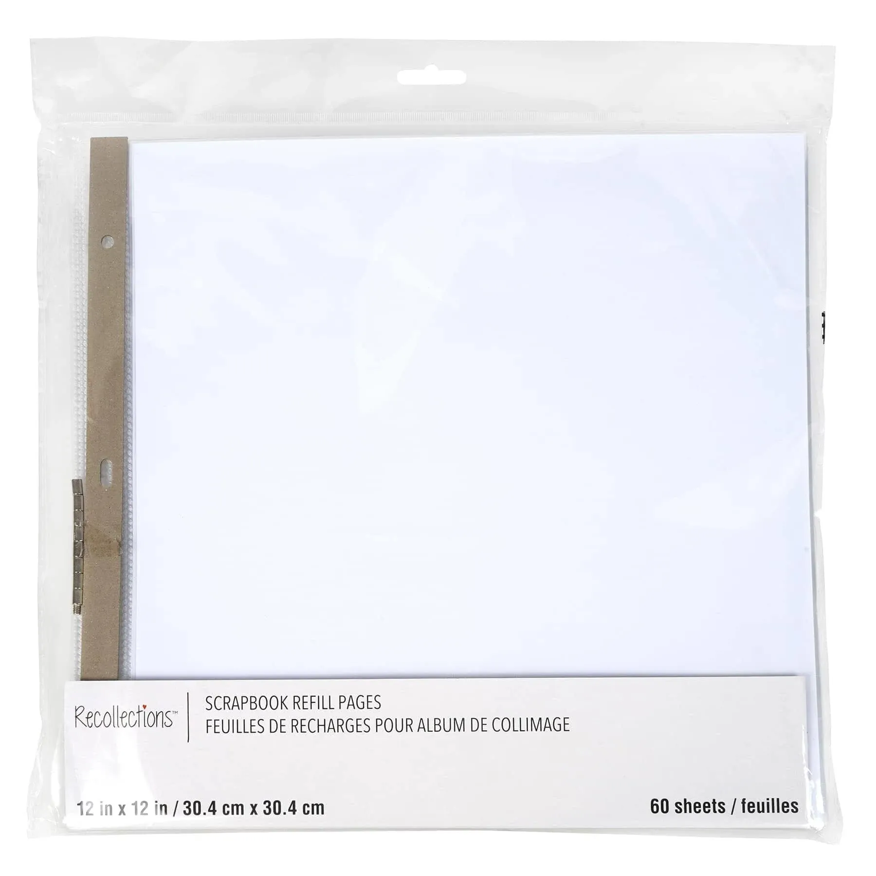 12" x 12" White Scrapbook Refill Pages by Recollections™, 60 Sheets