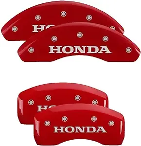 MGP Caliper Covers - Brake Caliper Covers 2018-2023 Honda Accord (20224s) Front and Rear Set - Honda Logo - Red