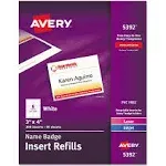 AVERY Name Badge Insert Refills Horizontal