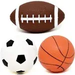 Sports Ball Set with 3 Balls, Includes Kids’ Basketball, Football, and Soccer Ball, Durable PVC Sports Balls for Kids, Great as Sports Party Decorations, Playground Balls, and Gifts