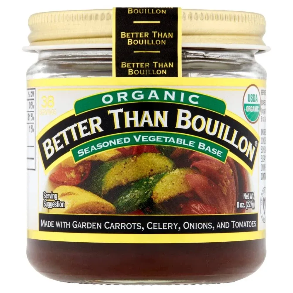 Better Than Bouillon Premium Seasoned Vegetable Base, Blendable Base for Added Flavor, 38 Servings Per Jar 8 Ounce (Pack of 2)