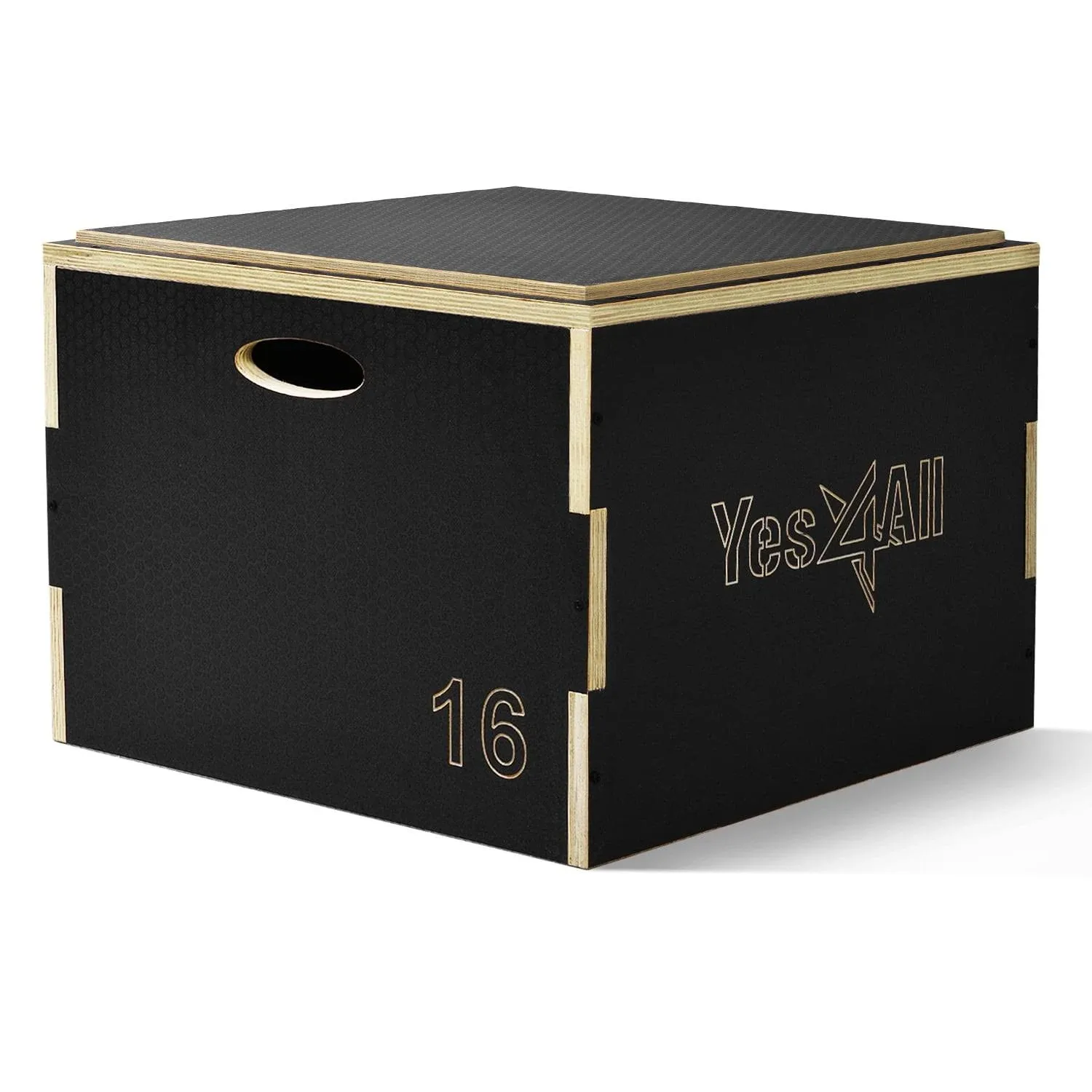 Yes4all Stackable Wooden Plyo Box with Anti-Slip Surface for Home Gym