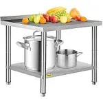 24&#039;&#039; x 24&#039;&#039; Kitchen Work Table Stainless Steel Commercial Food Prep Table Silver