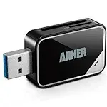 Anker 2-in-1 USB 3.0 SD Card Reader for SDXC, SDHC, SD, MMC, RS-MMC, Micro SDXC, Micro SD, Micro SDHC Card and UHS-I Cards