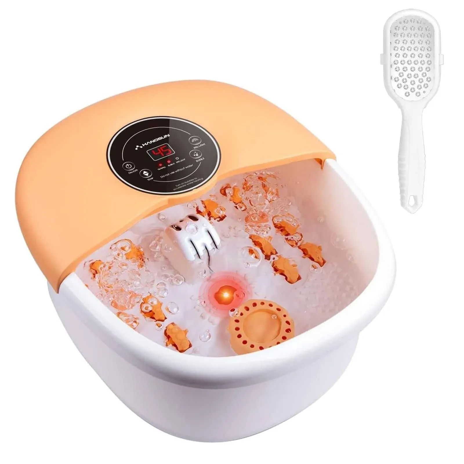 Foot Spa Bath Massager with Heat Bubbles Massage and Jets FM660 Electric Feet Salon Tub with Rollers, Medicine Box, Infrared for Relieve Foot Pressure