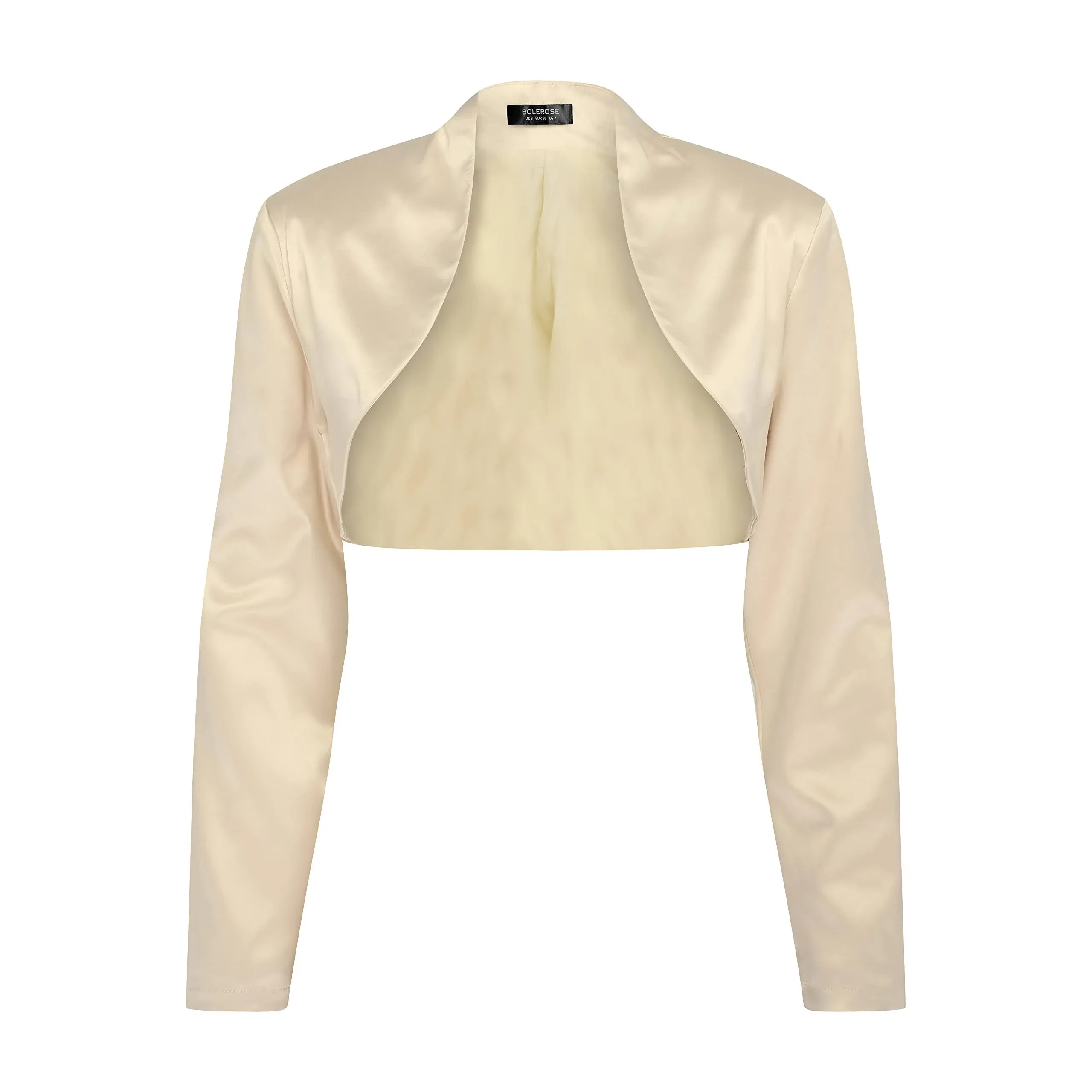 BOLEROSE Formal Long Sleeve Satin Bolero Shrug