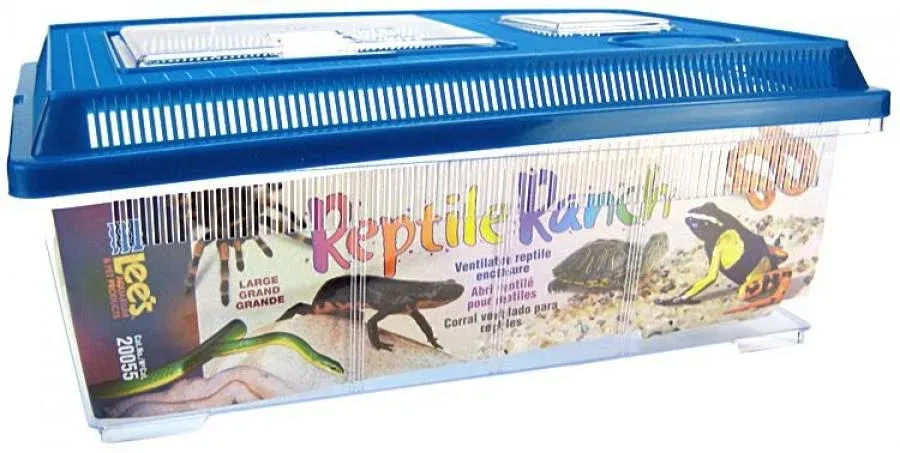 Lees Reptile Ranch Ventilated Reptile and Amphibian Rectangle Habitat with Lid ...