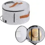 Pehciroe Round Hat Storage Box, Portable Felt Travel Hat Boxes for Women & Men with Translucent Dustproof Lid and Shoulder St