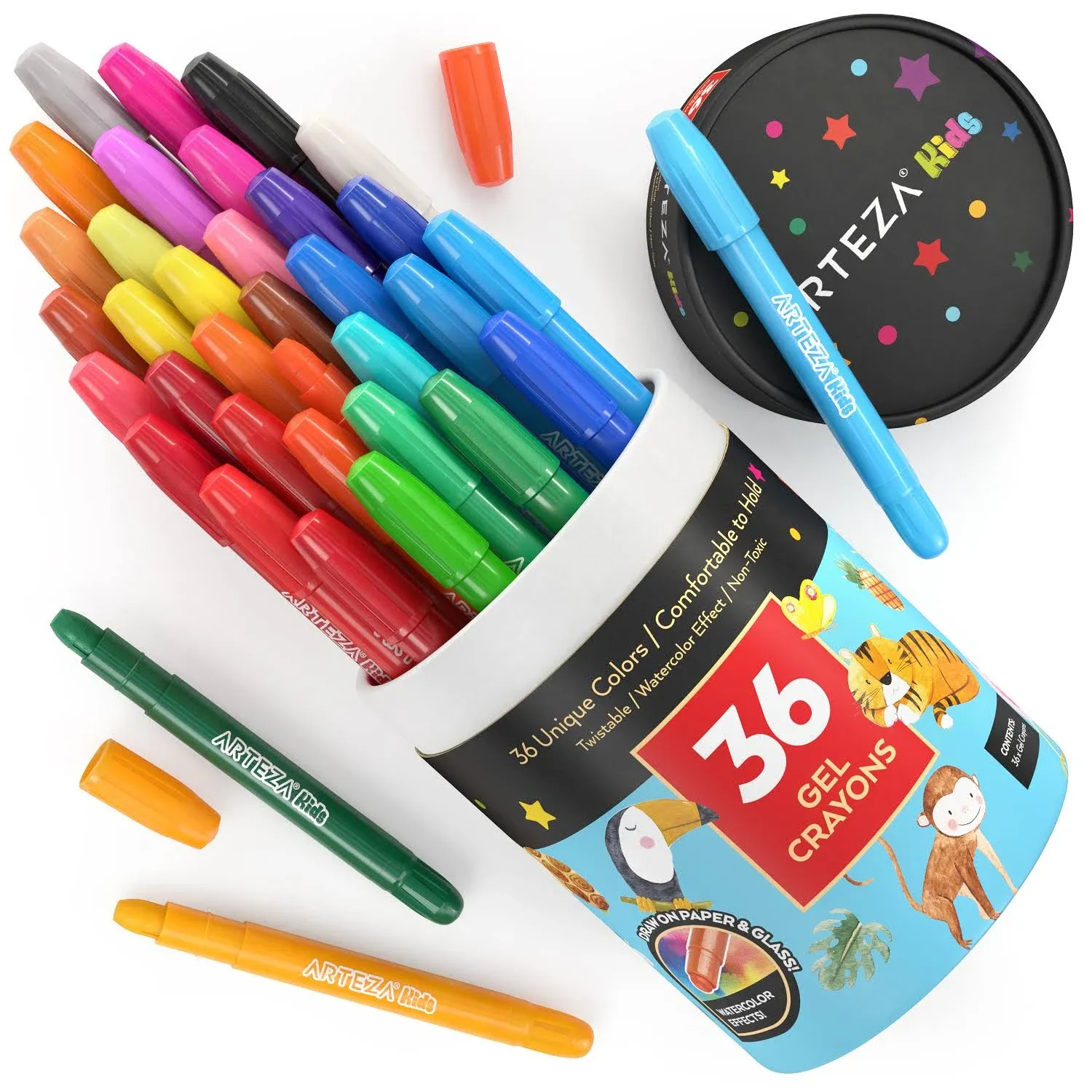 Arteza Kids Twistable Gel Crayons - Set of 36