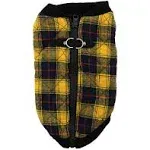 Fashion Bomber Check Dog Vest by Gooby - Yellow - Medium