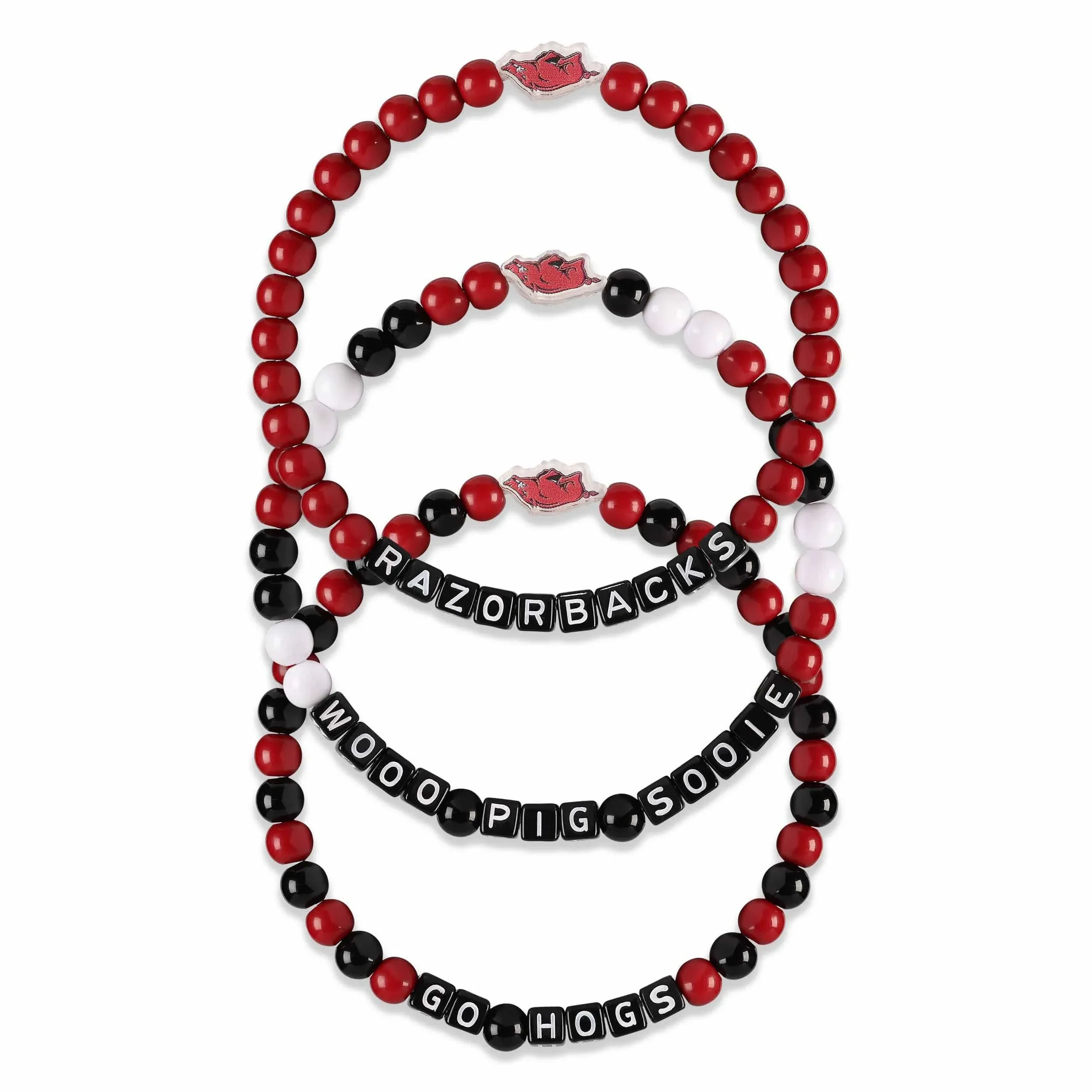 Arkansas Razorbacks NCAA 3 Pack Beaded Friendship Bracelet