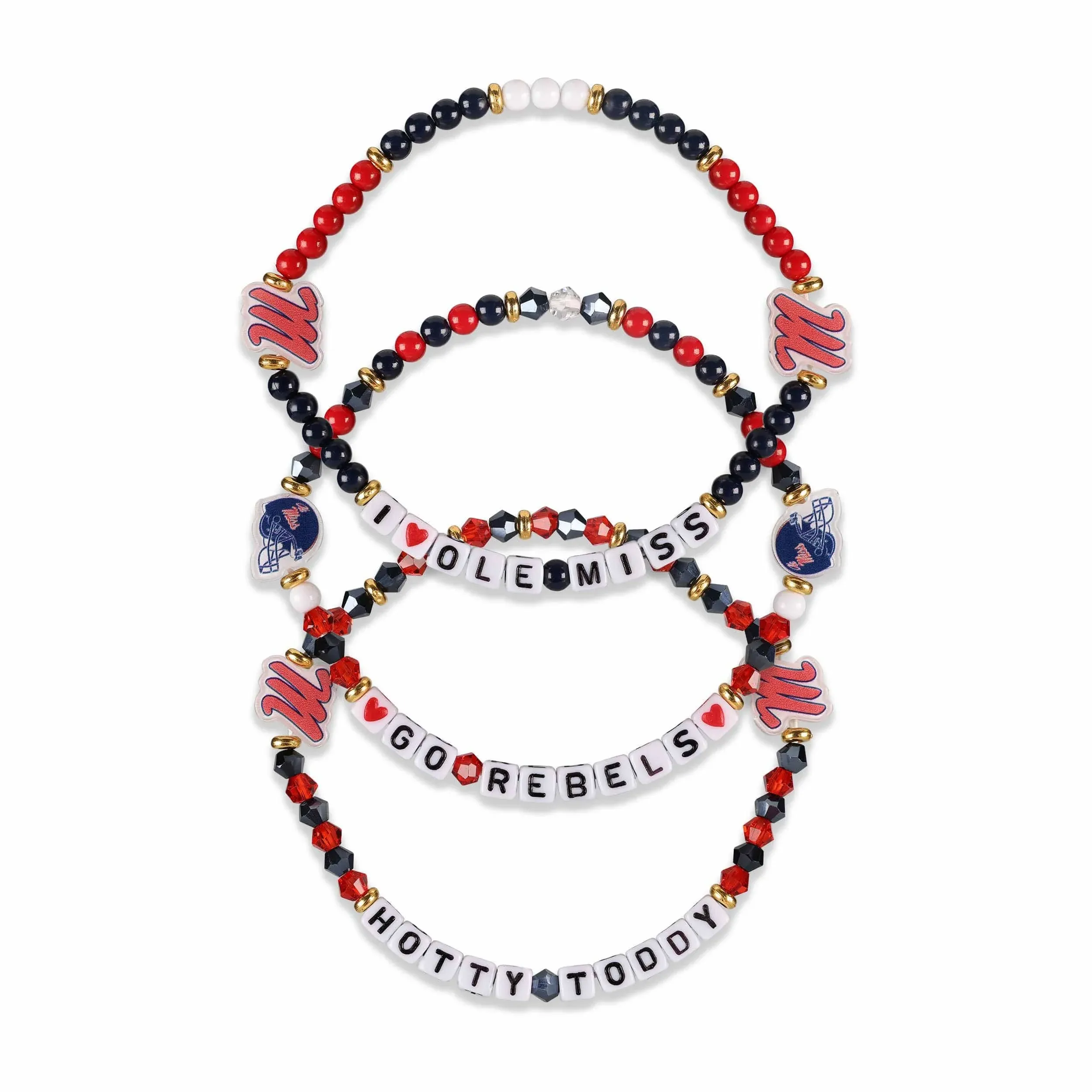 Ole Miss Rebels NCAA 3 Pack Friendship Bracelet